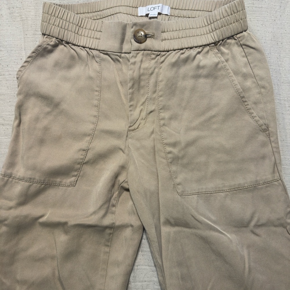 LOFT Beige Buttoned Trousers